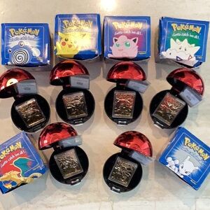 1999 Pokemon 23K Gold Plated Cards Burger King Charizard Card Complete Set Of 6